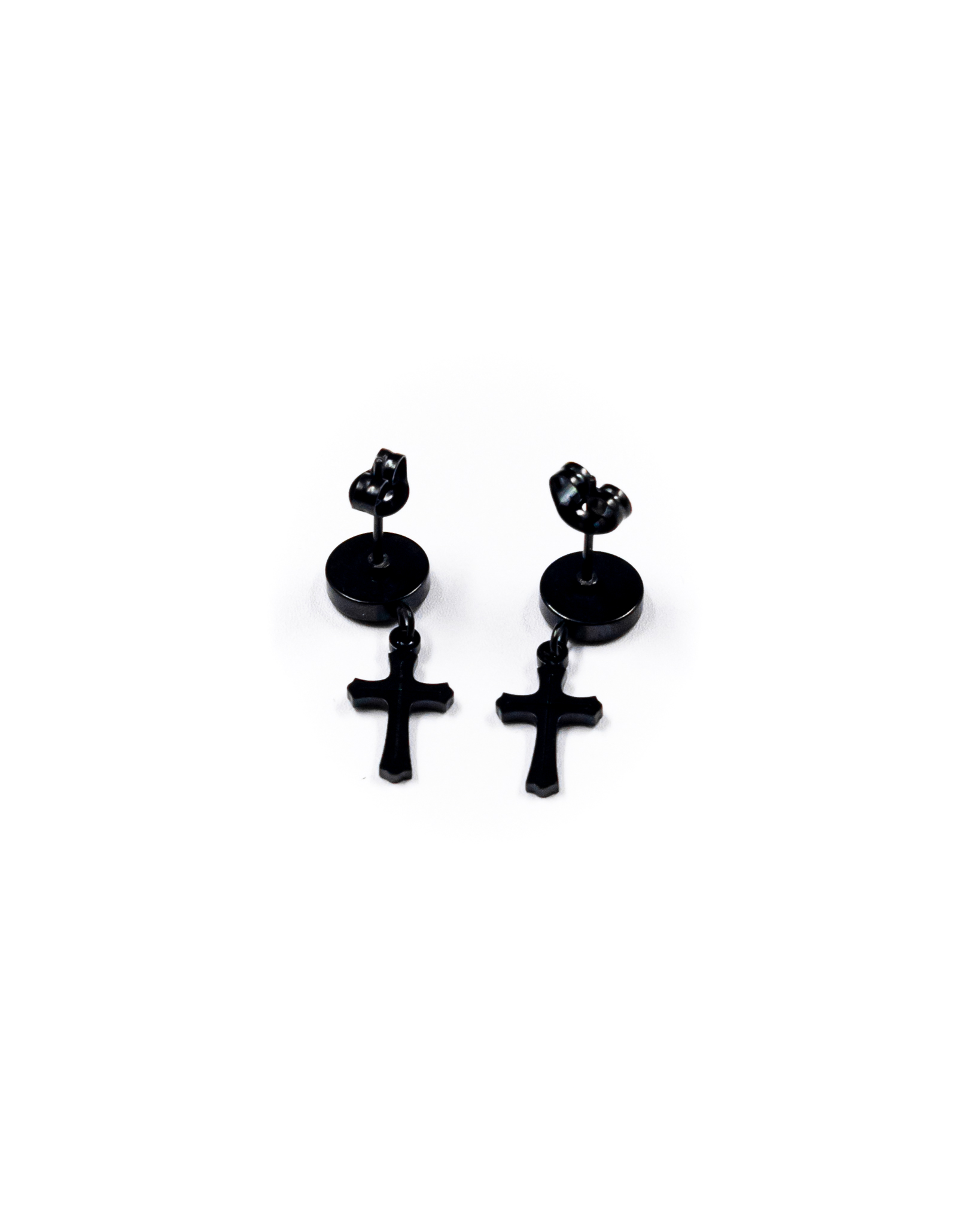 Aretes Dorados, Plateados y negros con dije colgante - M1 Acero Inoxidable