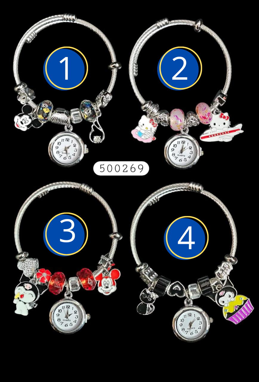 PULSERA TIPO PANDORA DE RELOJ M17 ACERO INOXIDABLE