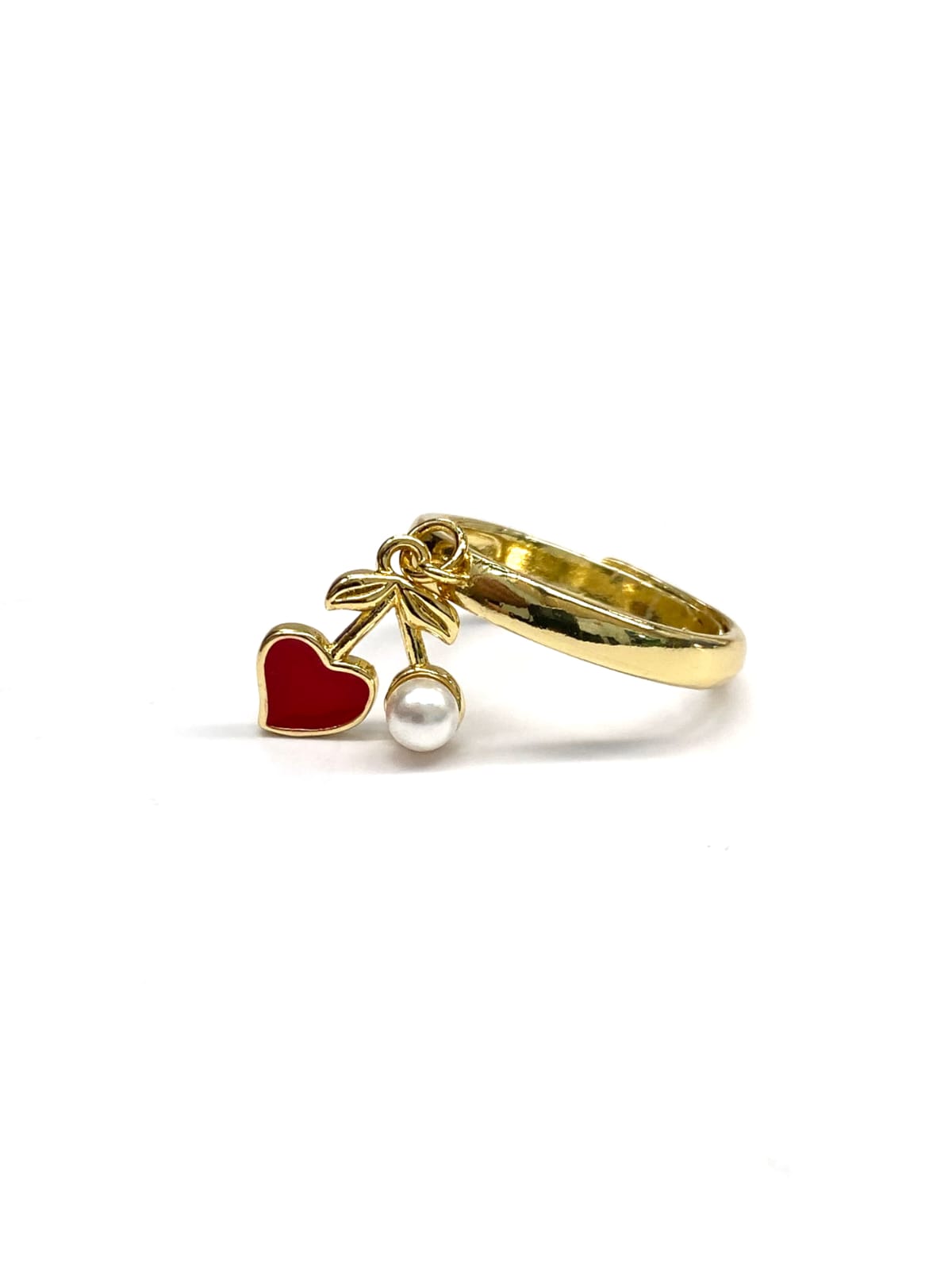 Anillo Fresas y Cerezas Ajustable M4 Oro Laminado