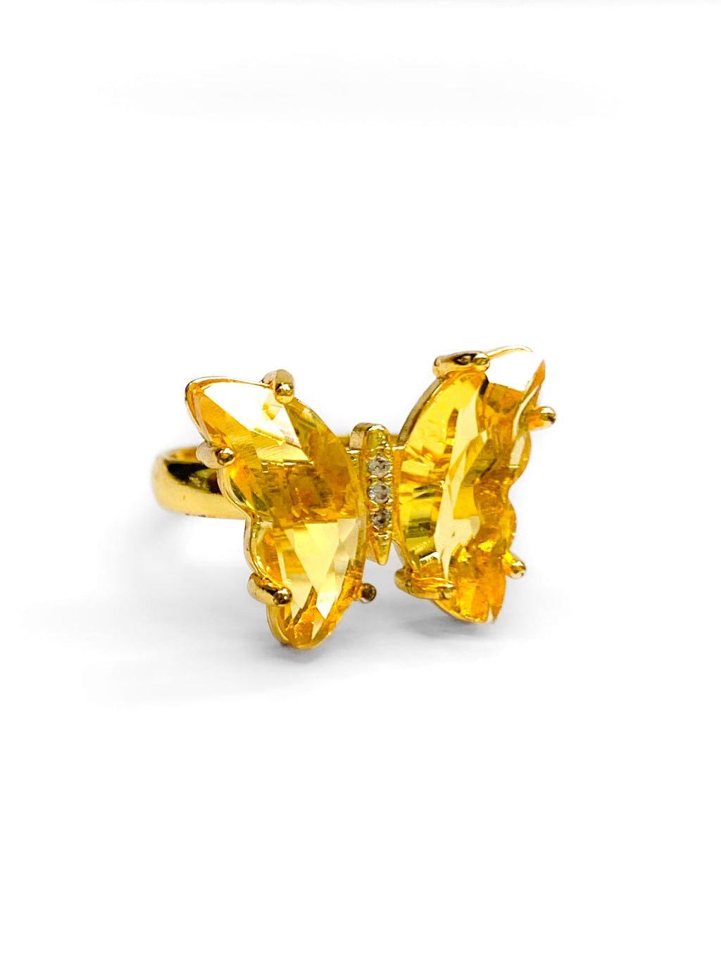 Anillo Mariposa Colores Ajustable M2 Oro Laminado