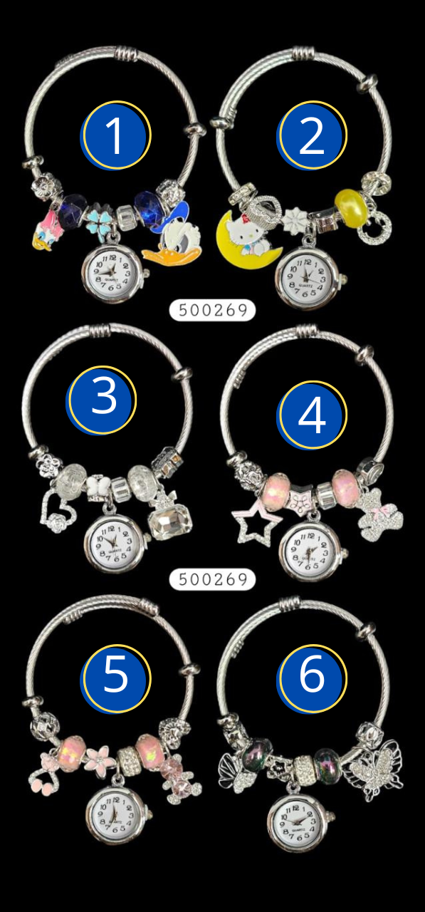 PULSERA TIPO PANDORA DE RELOJ M18 ACERO INOXIDABLE