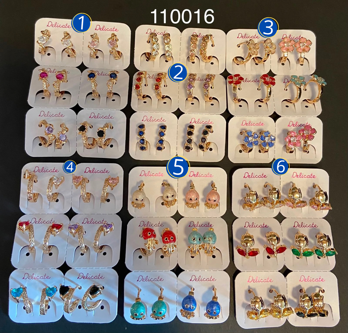[26/SEPTIEMBRE/26] Paquete de 6 pares de Aretes MV M18 Oro Laminado
