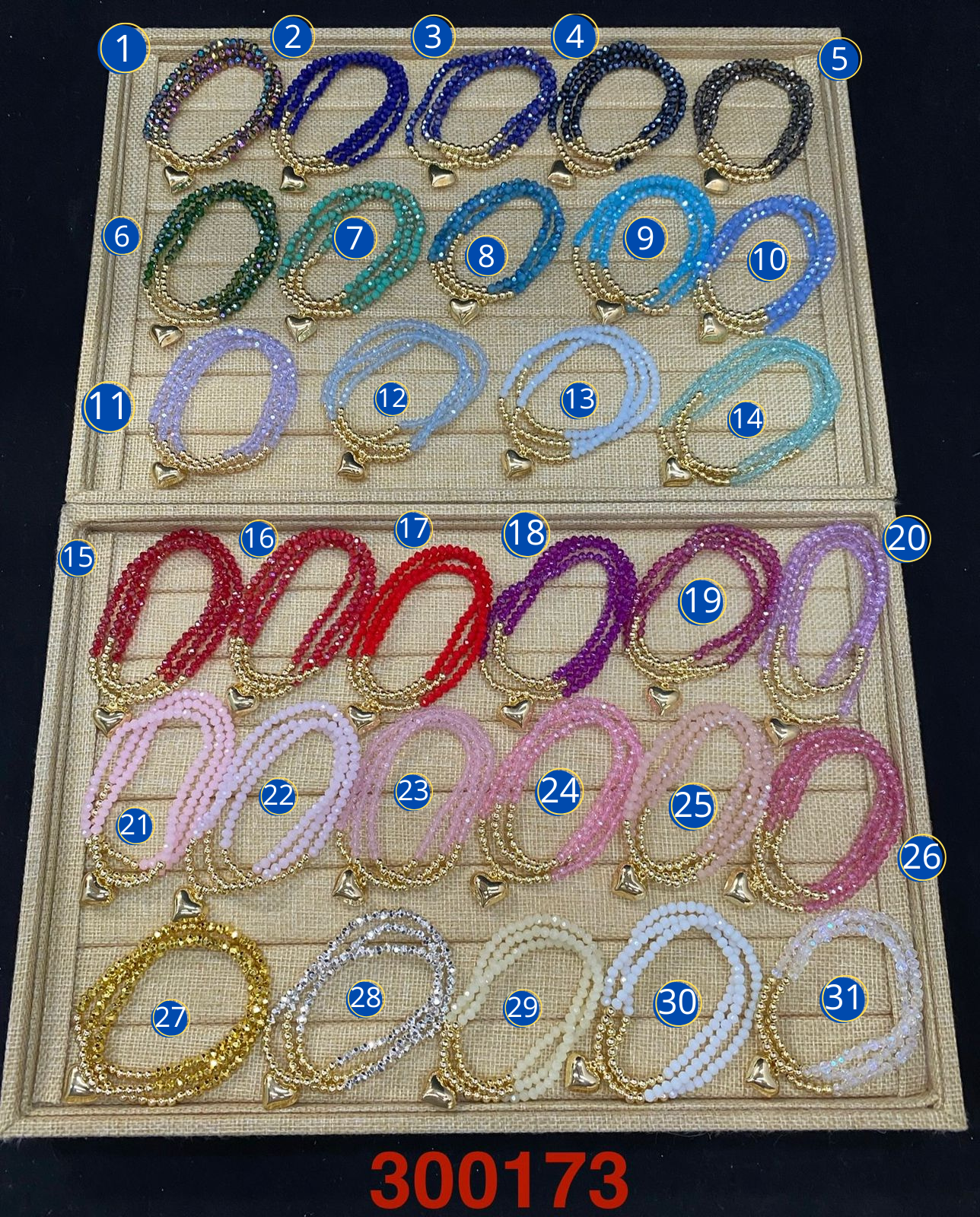Pulseras con piedras M1 ORO LAMINADO