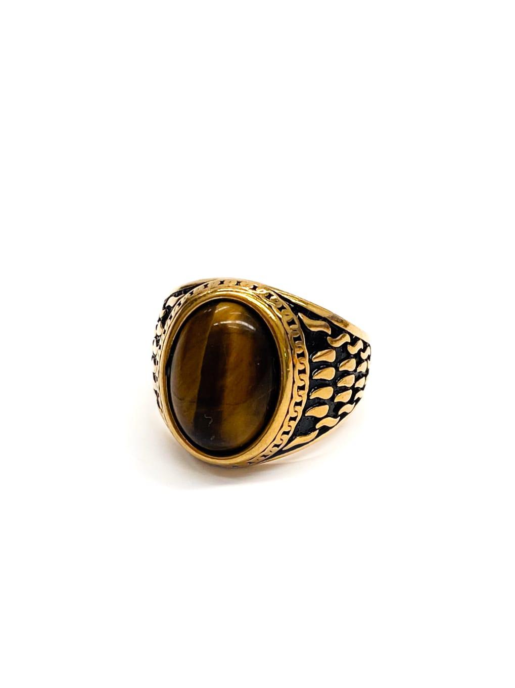 Anillo con Piedras Dorado y Plateado M4 Acero Inoxidable
