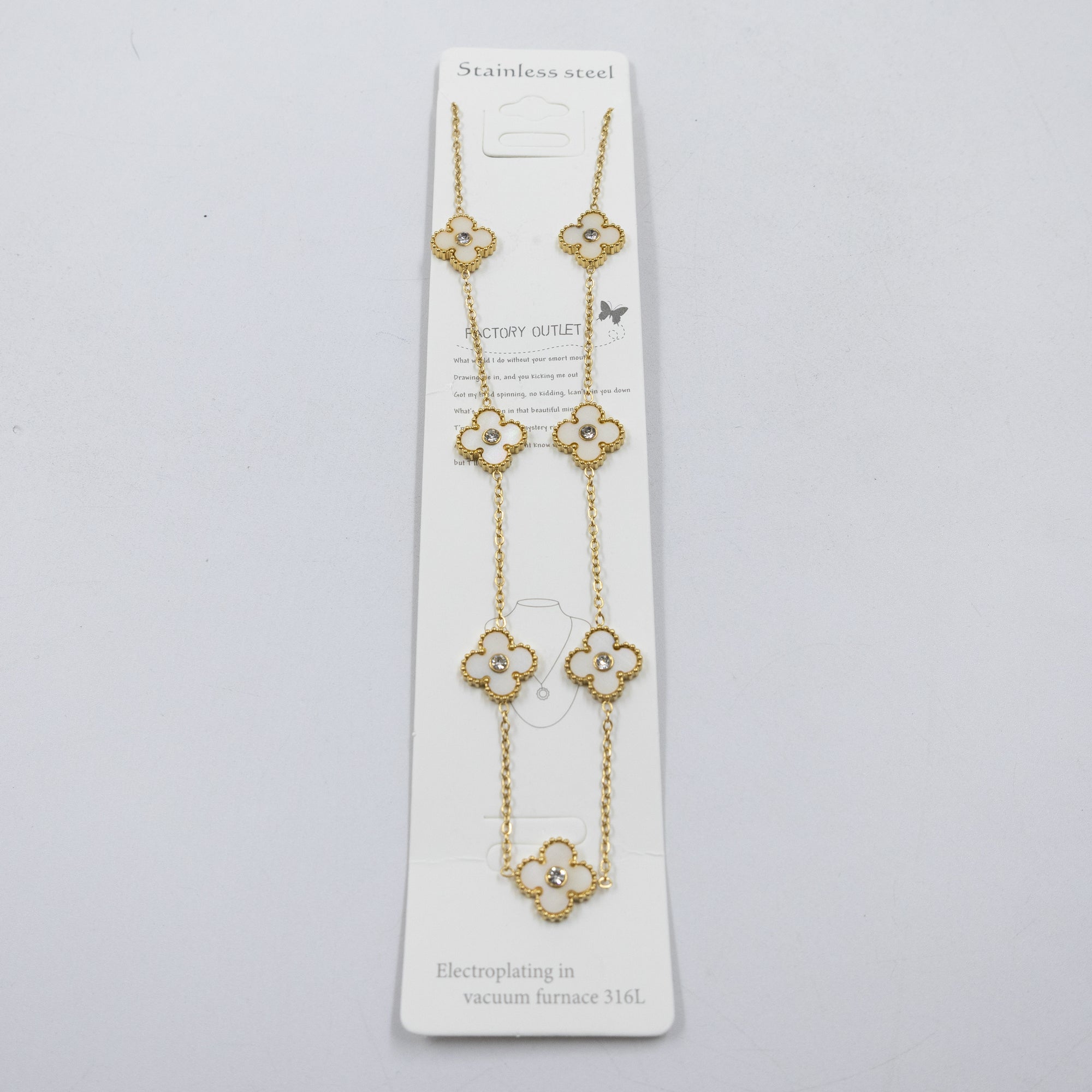 Collar Dorado de Trebol M3 Oro Laminado