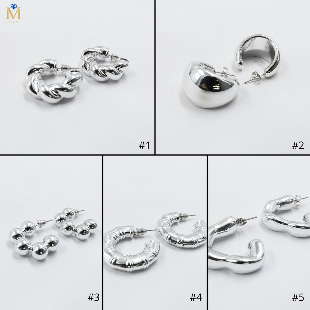 Aretes Plateados Diferentes Diseños 26/05/26 M3 Oro Laminado