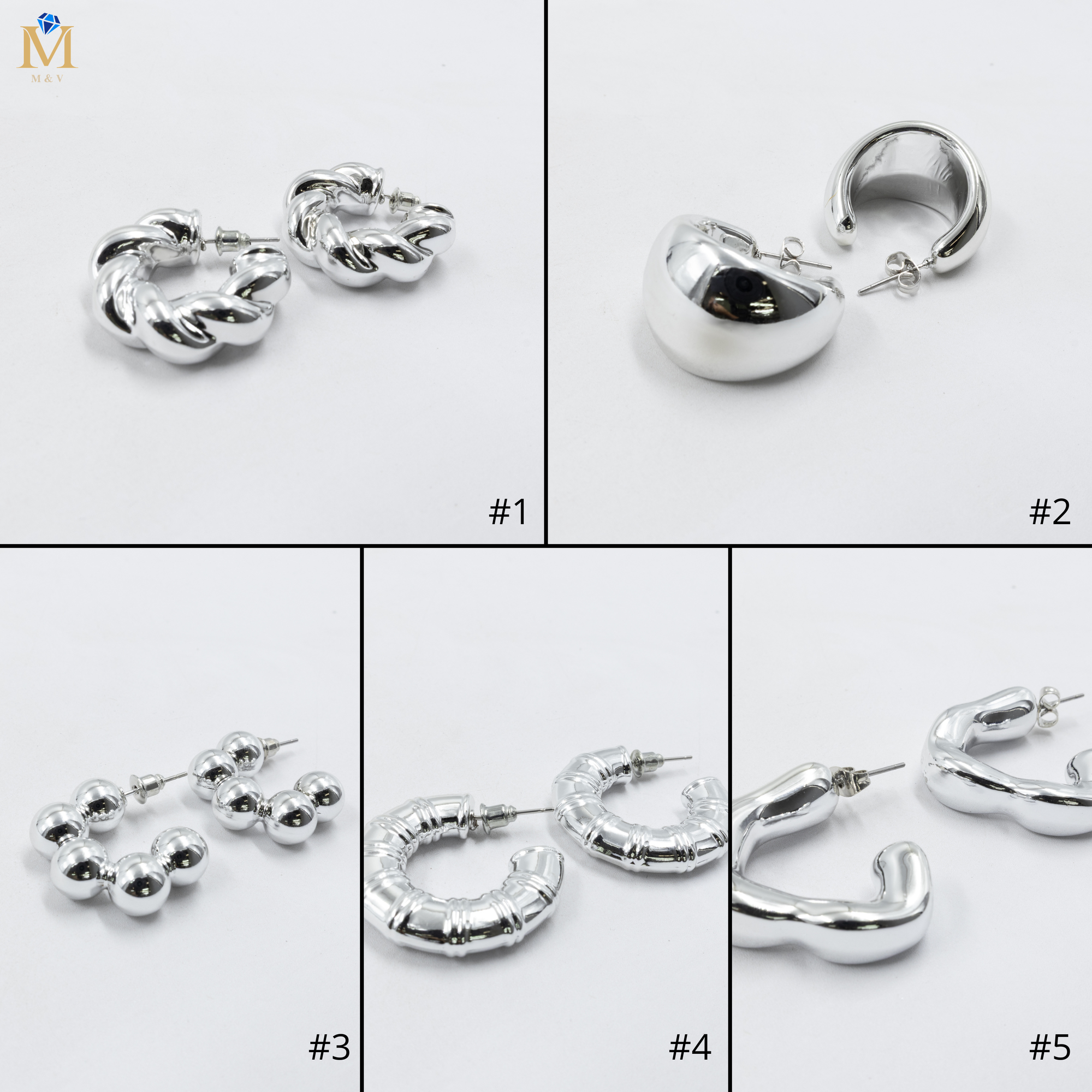 Aretes Plateados Diferentes Diseños 26/05/26 M3 Oro Laminado