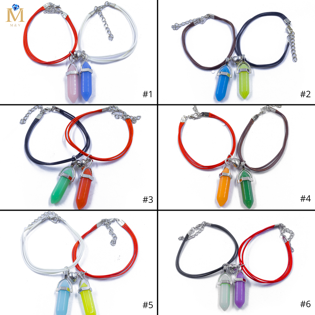 Pulseras con dijes de Piedras de Pareja M11 Oro Laminado