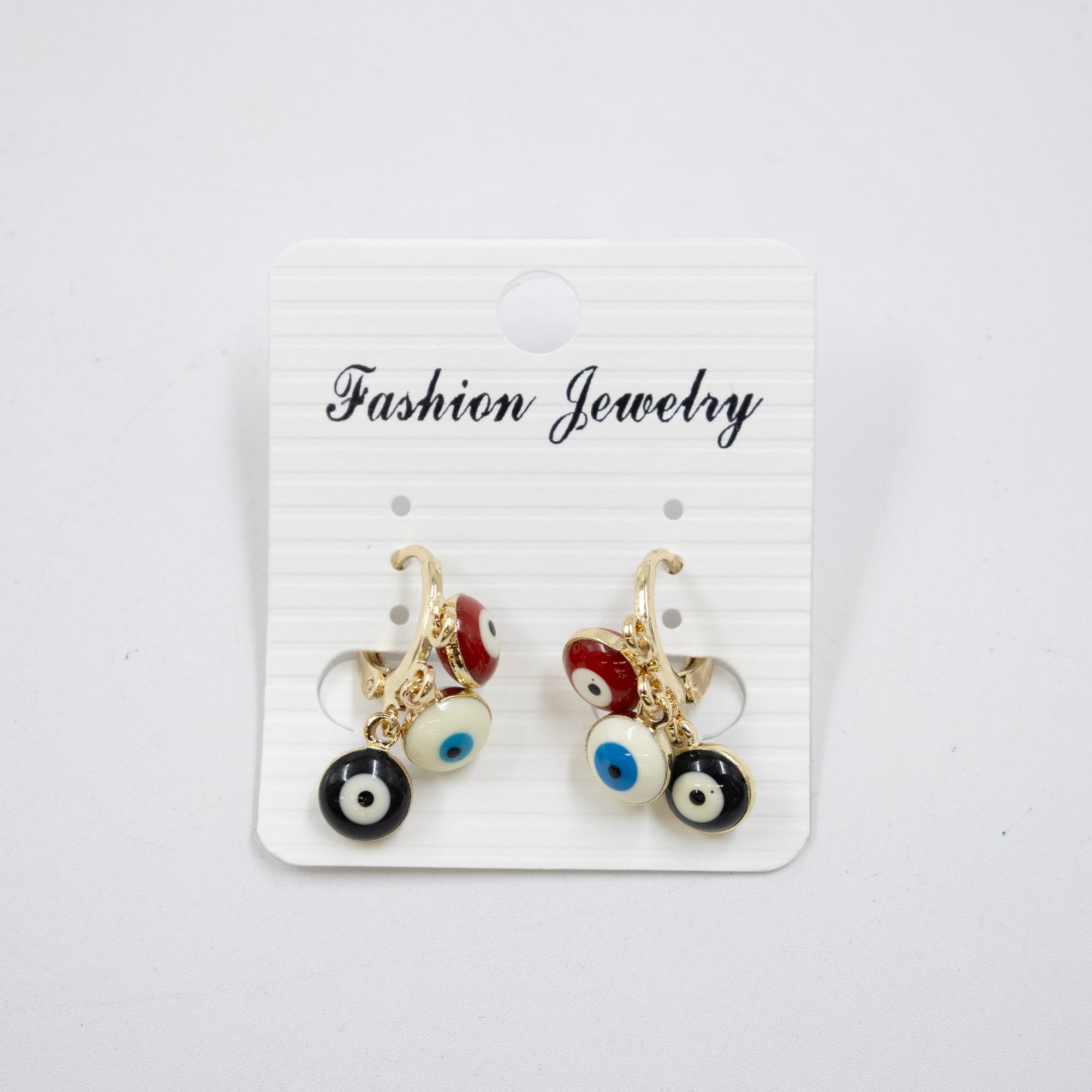 Arete Dorado de Ojo Turco con Piedras M6 Oro Laminado