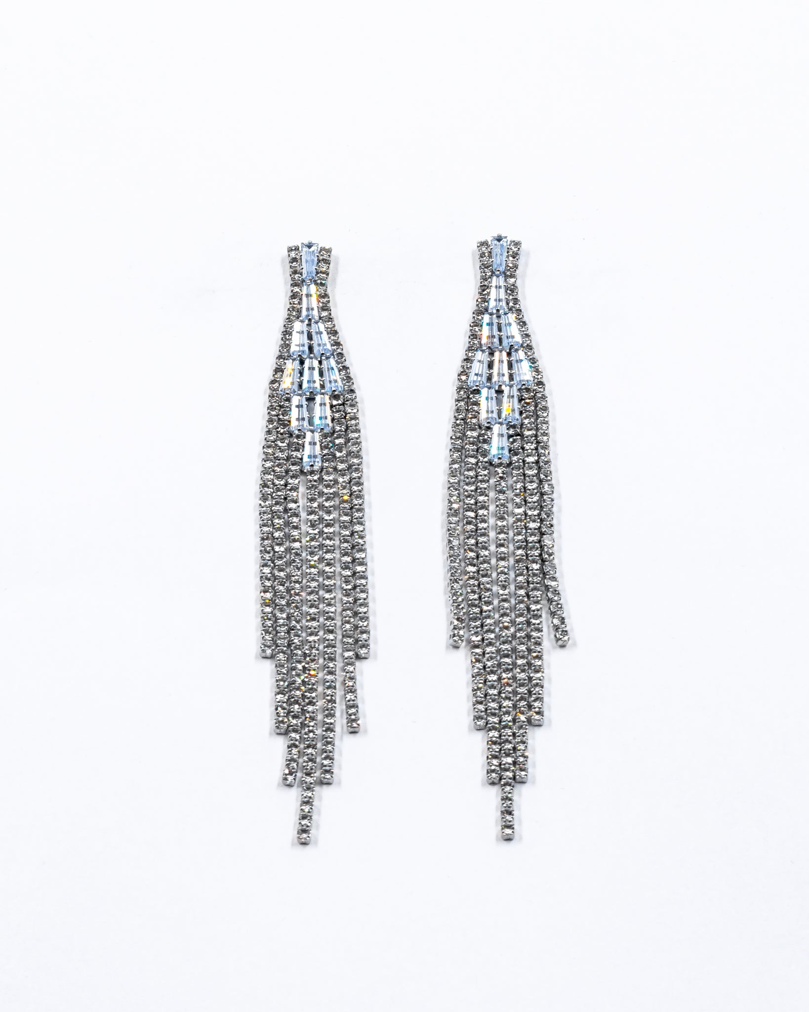 Aretes Largos de piedras - M2 Oro Laminado