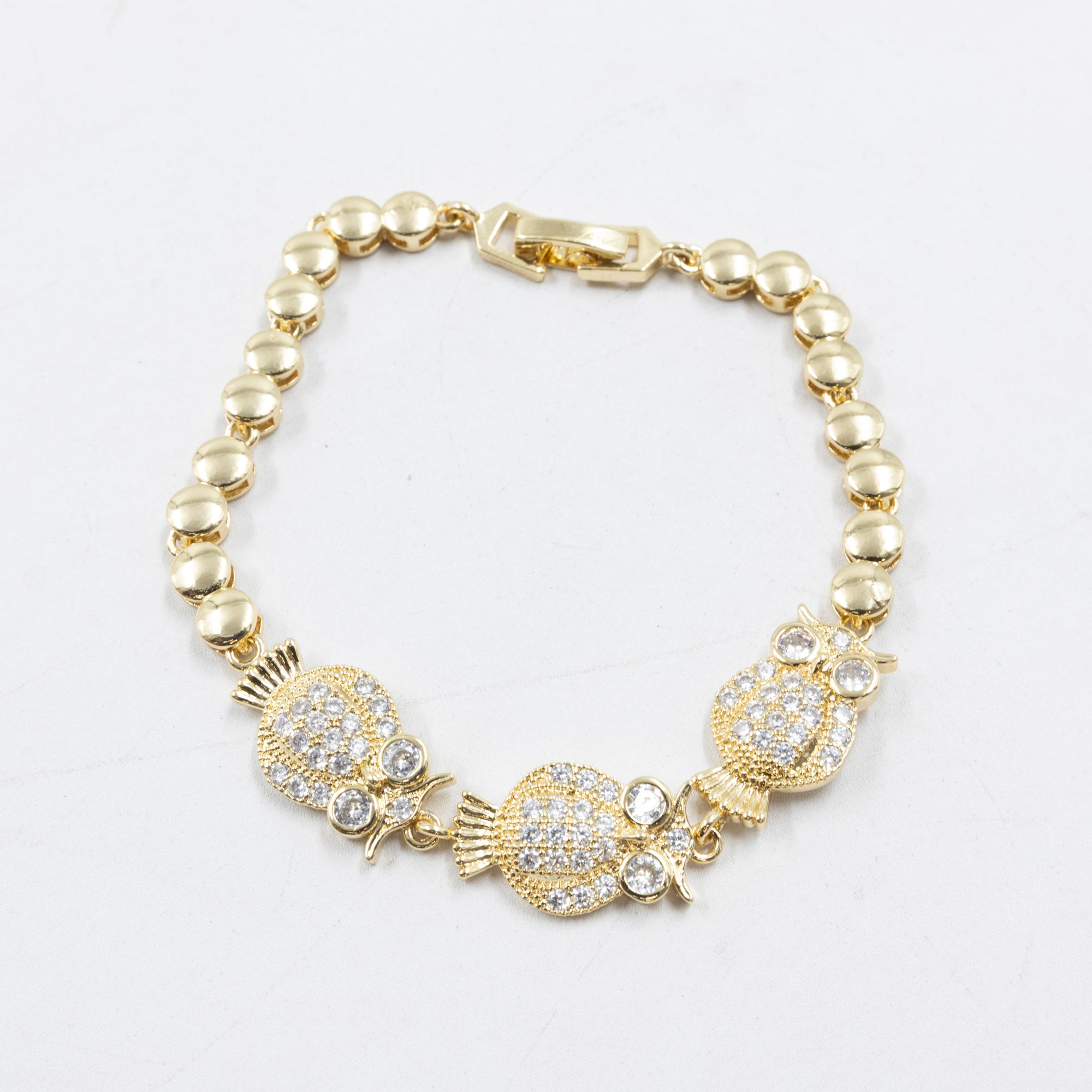 Pulseras Doradas con Piedras M12 Oro Laminado