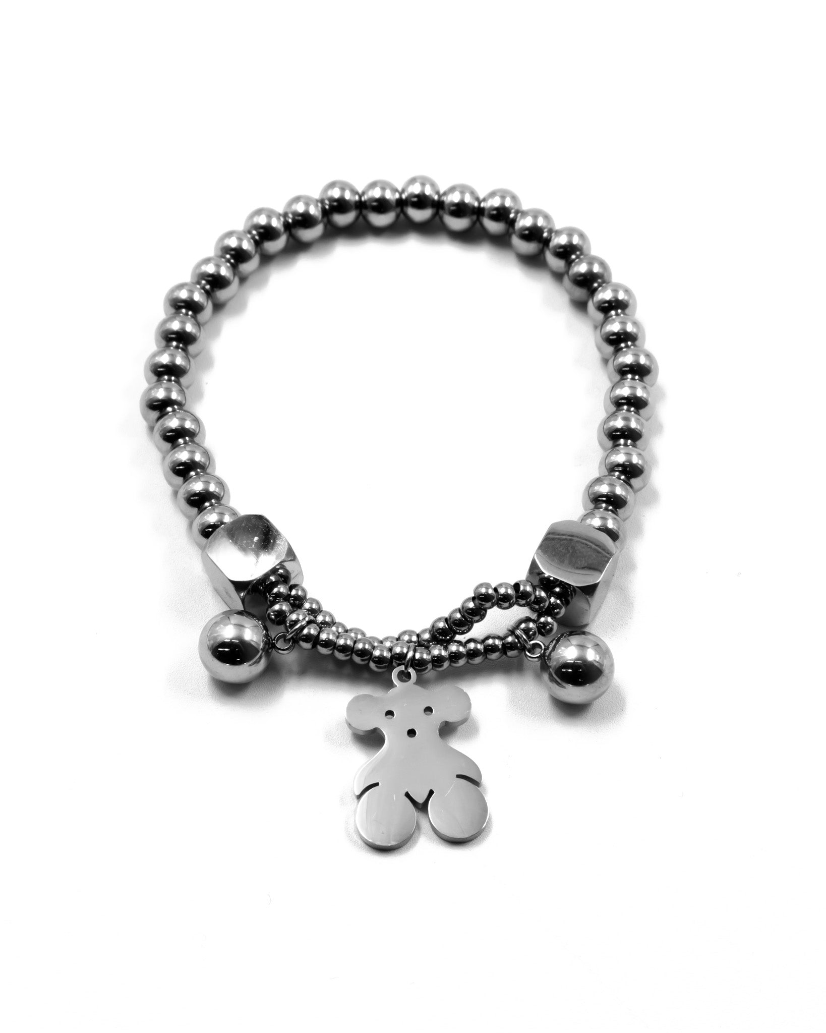 Pulsera de cuentas con dije de Oso - M1 Oro Laminado