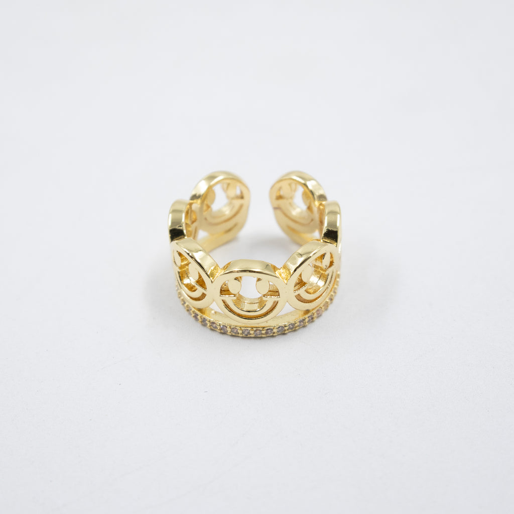 Anillos Dorados Ajustables de caritas M1 Oro Laminado