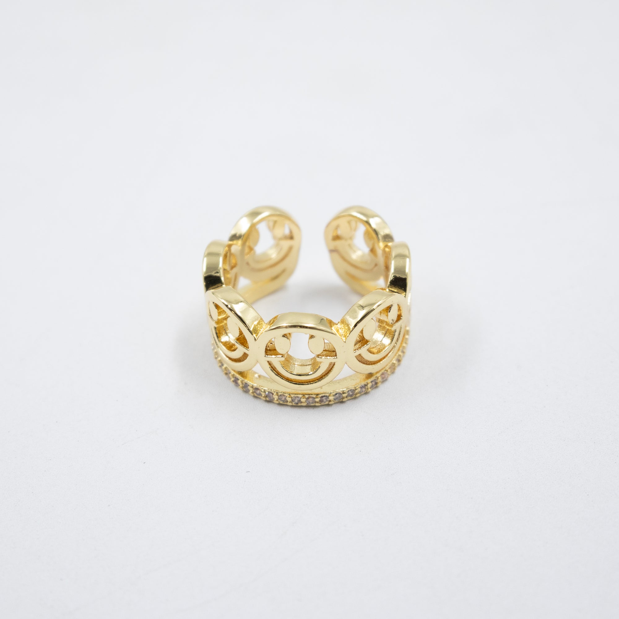 Anillos Dorados Ajustables de caritas M1 Oro Laminado