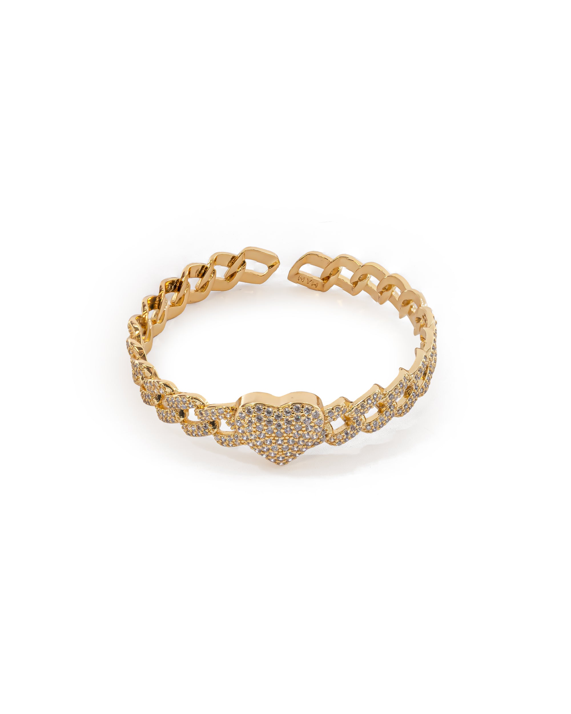 Brazalete Dorado con Piedras M4 Oro Laminado