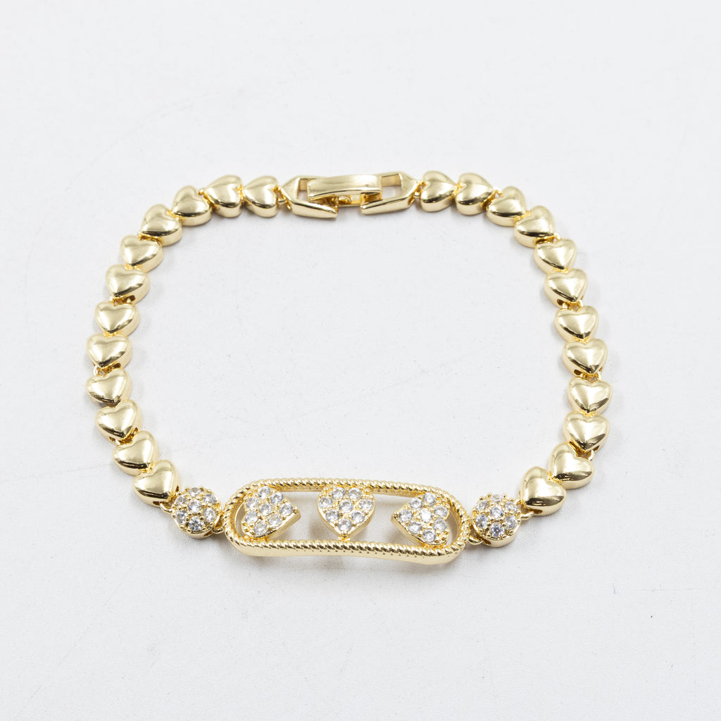 Pulseras Doradas con Piedras M2 Oro Laminado