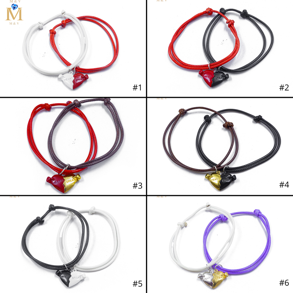 Pulseras de Corazón de Pareja con imán M4 Oro Laminado