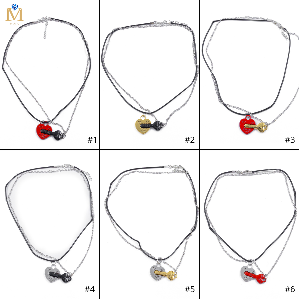 Collares en Pareja de corazón y llave M6 Acero Inoxidable