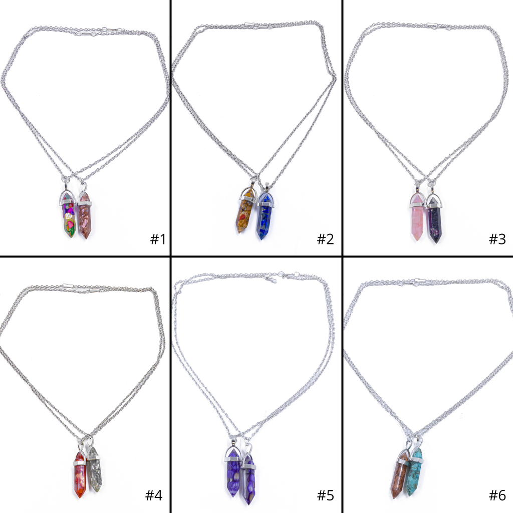 Collares en Pareja de piedras M14 Acero Inoxidable