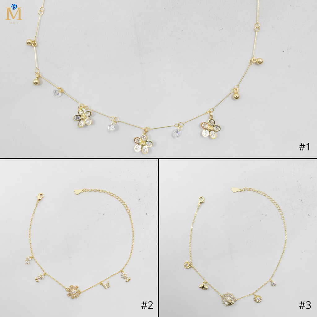 Tobilleras Doradas Ajustables M17 Oro Laminado