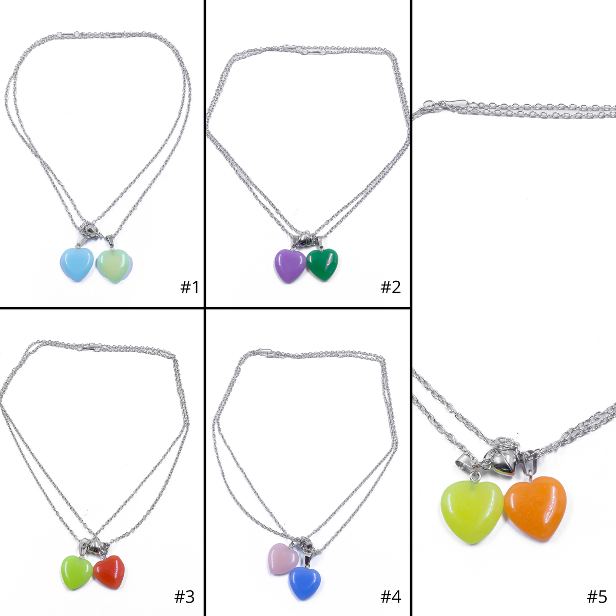 Collares en Pareja de piedras M17 Acero Inoxidable