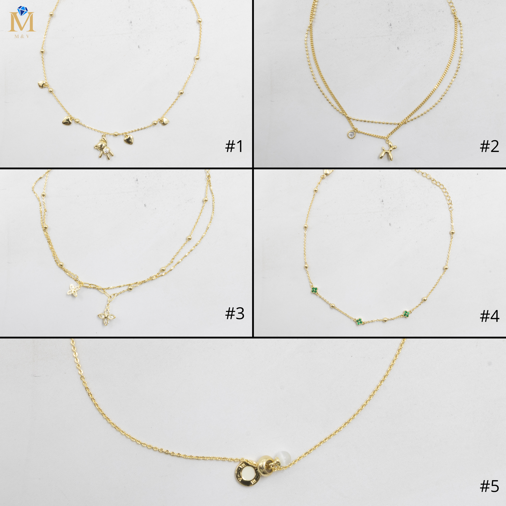 Tobilleras Doradas Ajustables M15 Oro Laminado