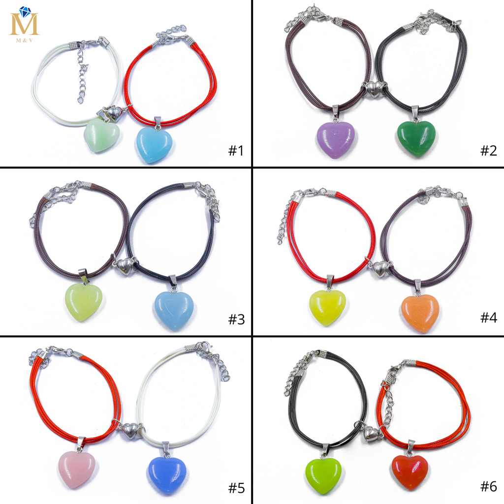 Pulseras de Corazón de Pareja M10 Oro Laminado