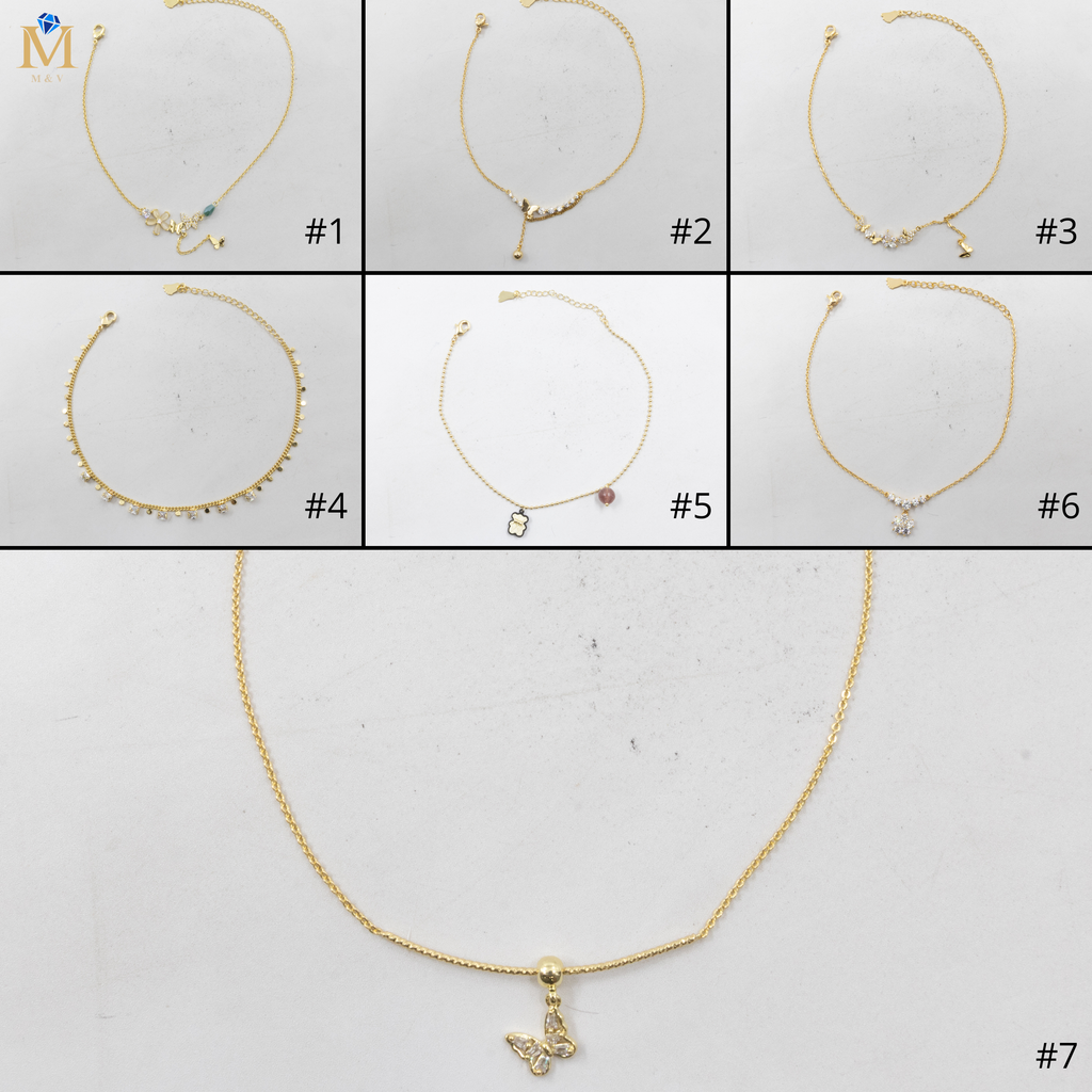 Tobilleras Doradas Ajustables M11 Oro Laminado