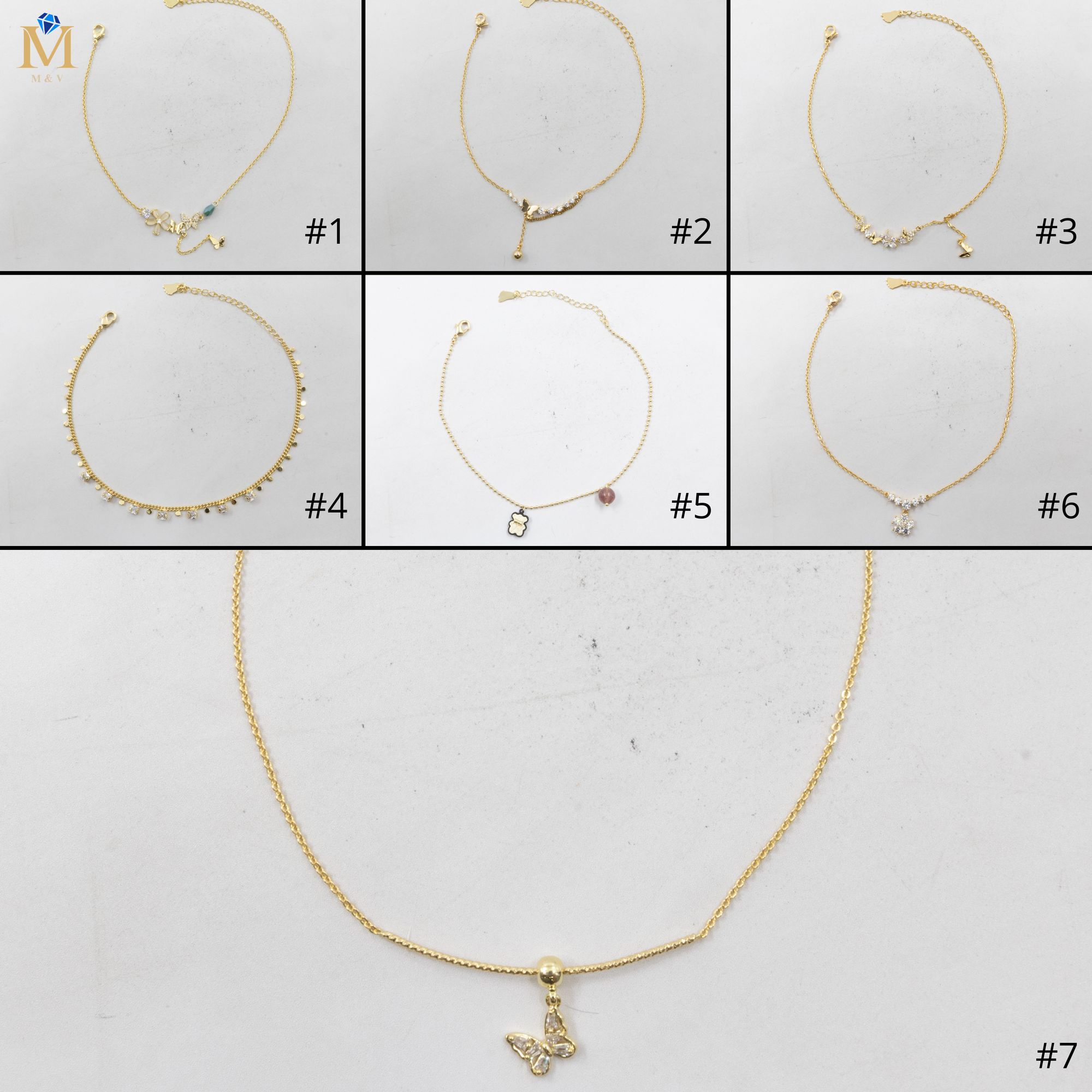 Tobilleras Doradas Ajustables M11 Oro Laminado
