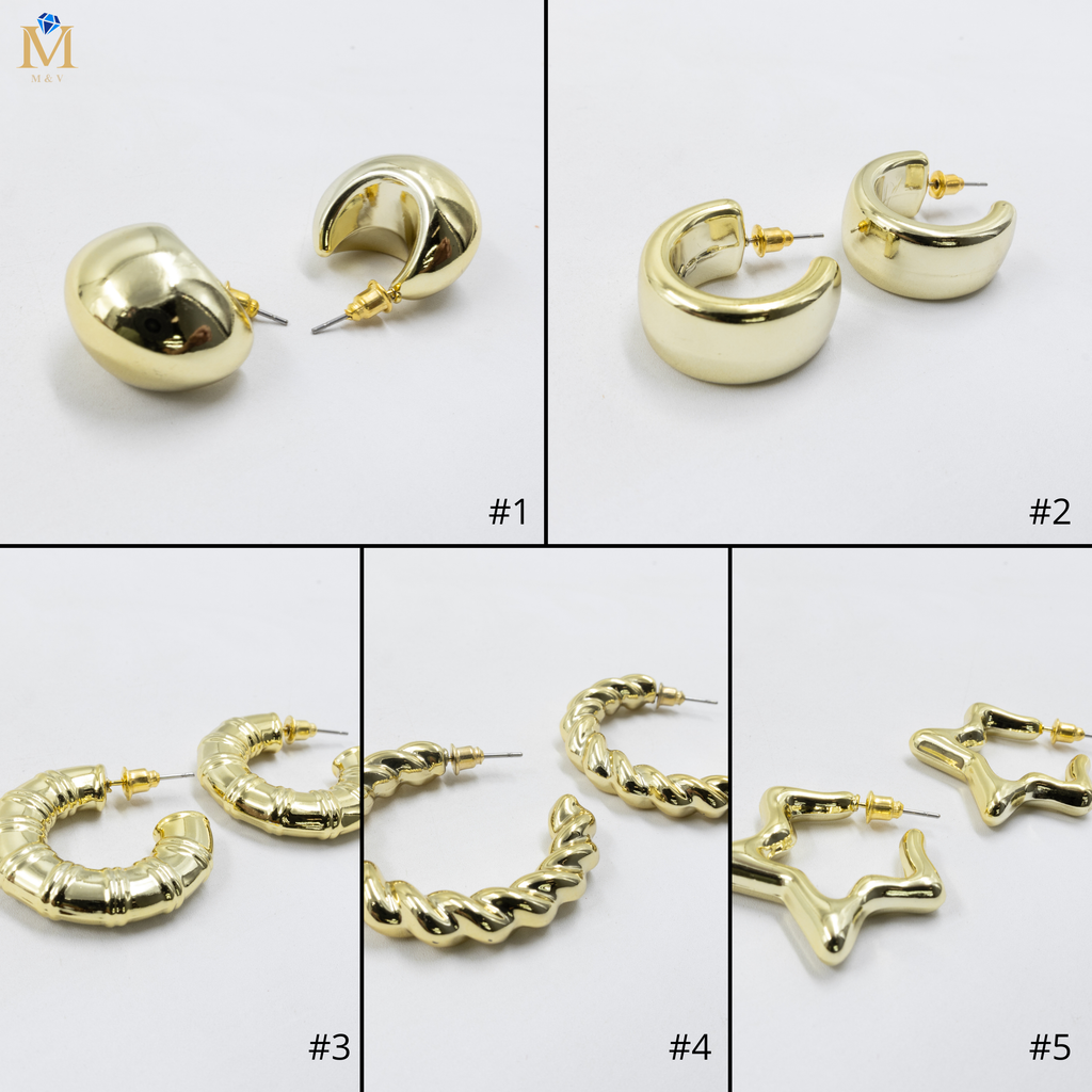 Aretes Dorados Diferentes Diseños 26/05/26 M2 Oro Laminado