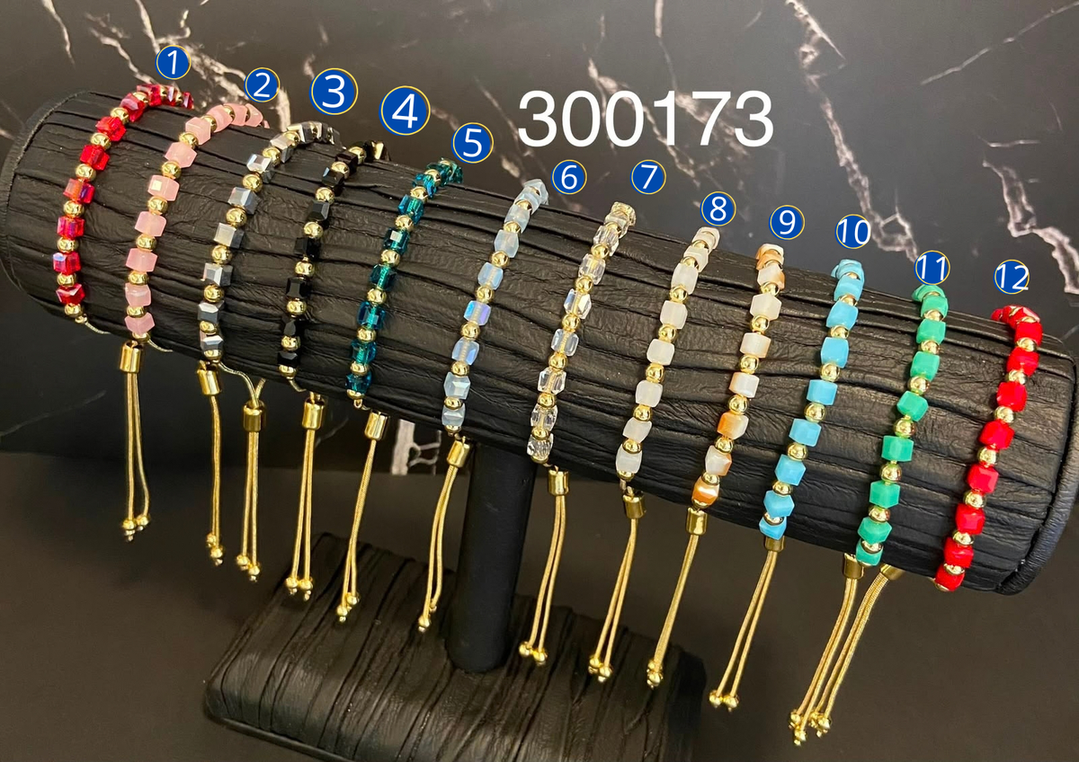 [26/SEPTIEMBRE/26] Pulseras de cuentas de colores M3 Oro Laminado