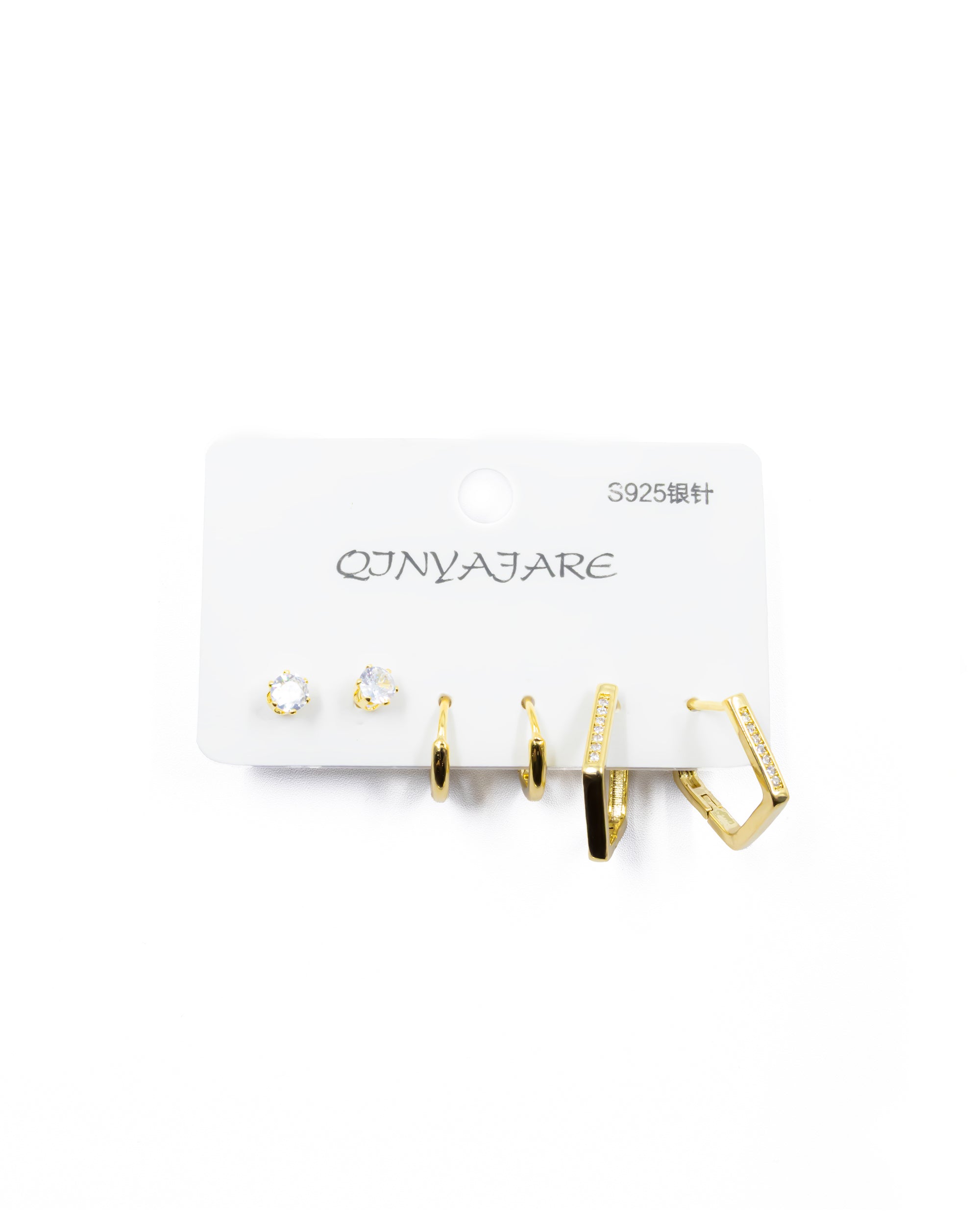 ARETES PAQUETE DE 3 M1 ORO LAMINADO