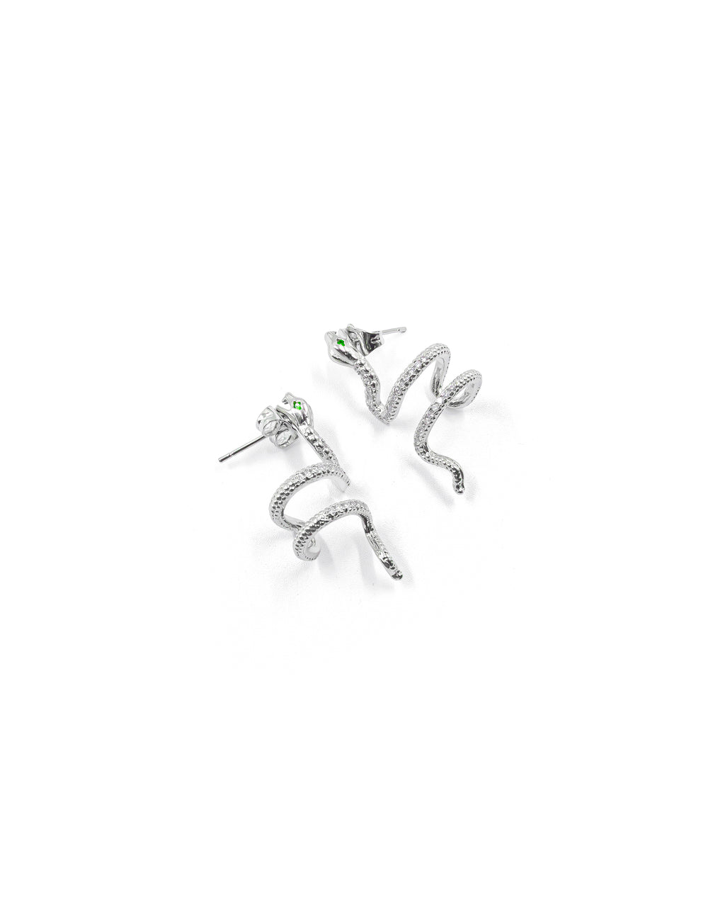 Aretes Plateados De Serpiente M1 Oro Laminado