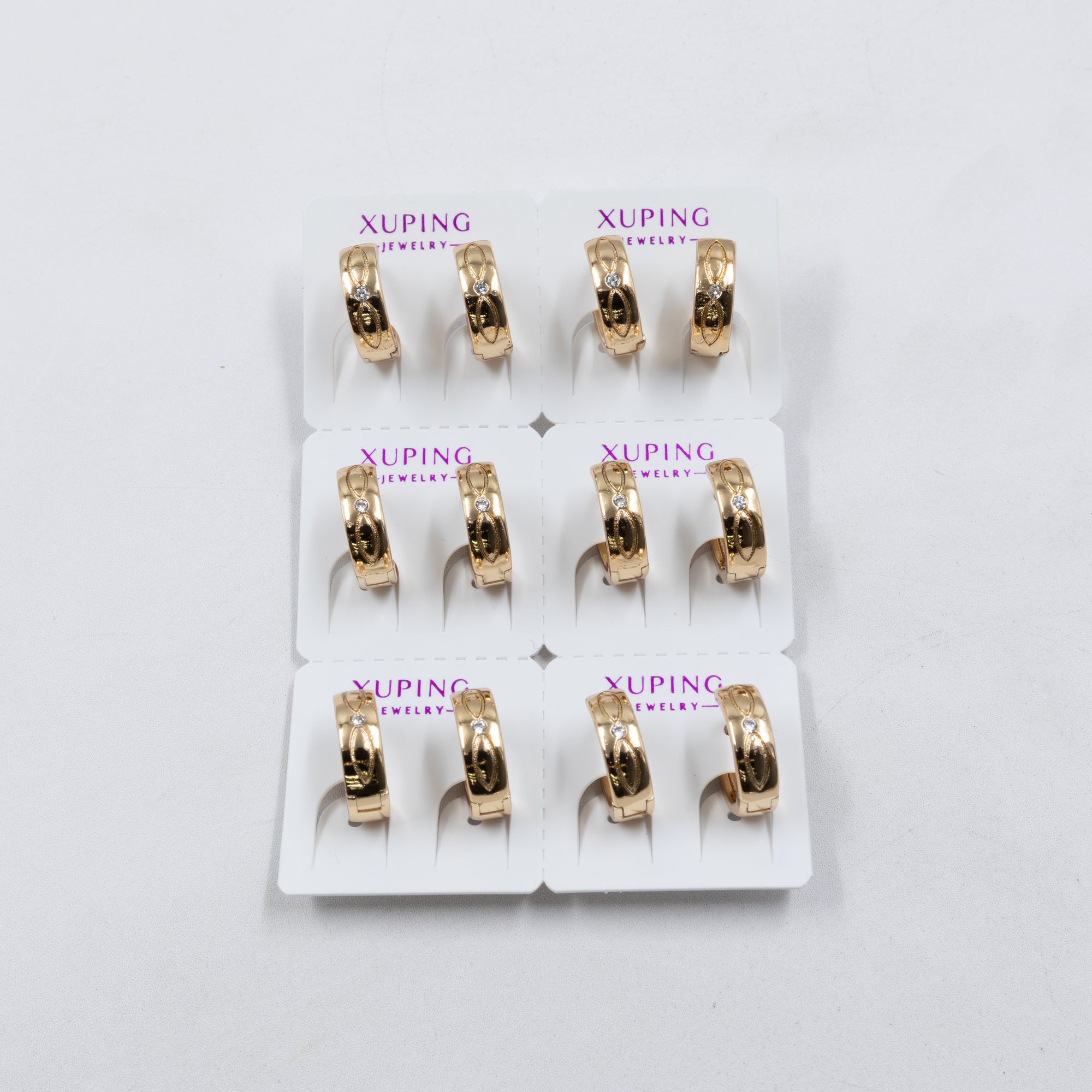 Paquete de 6 pares de Aretes Xuping Dorado M26 Oro Laminado