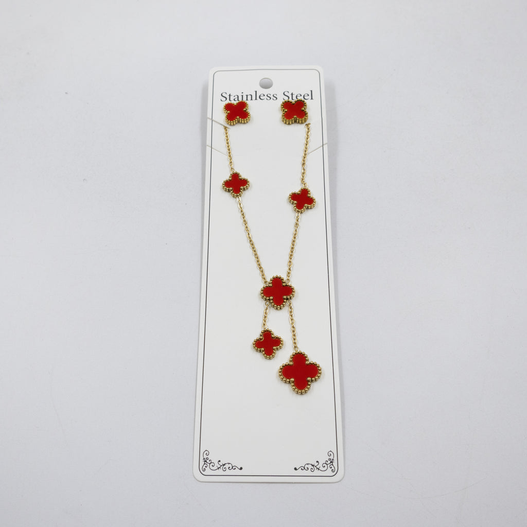 Conjunto Dorado de Trebol M3 Oro Laminado