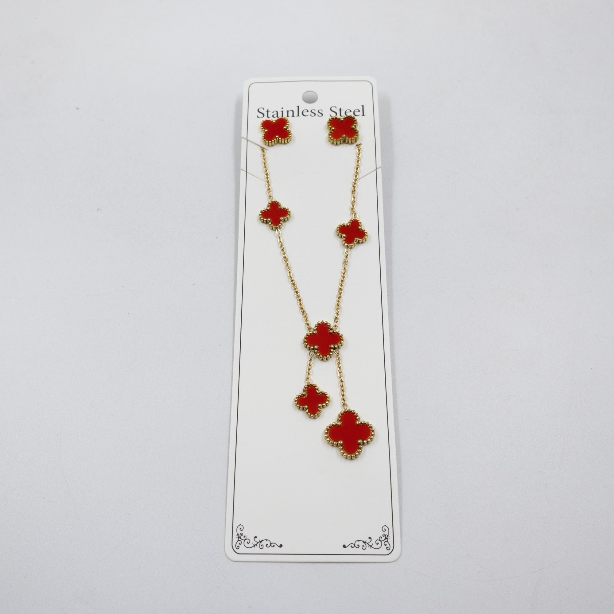 Conjunto Dorado de Trebol M3 Oro Laminado