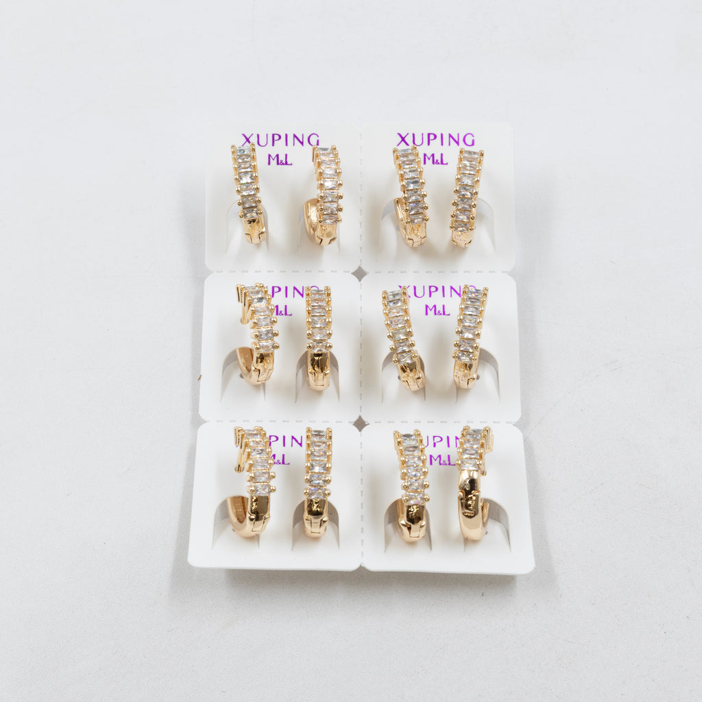 Paquete de 6 pares de Aretes Xuping Dorado M16 Oro Laminado