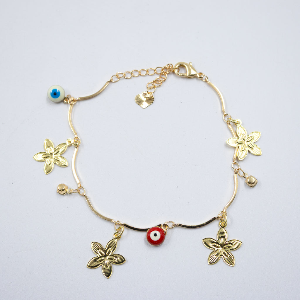 Pulsera Dorada de Ojo Turco M1 Oro Laminado