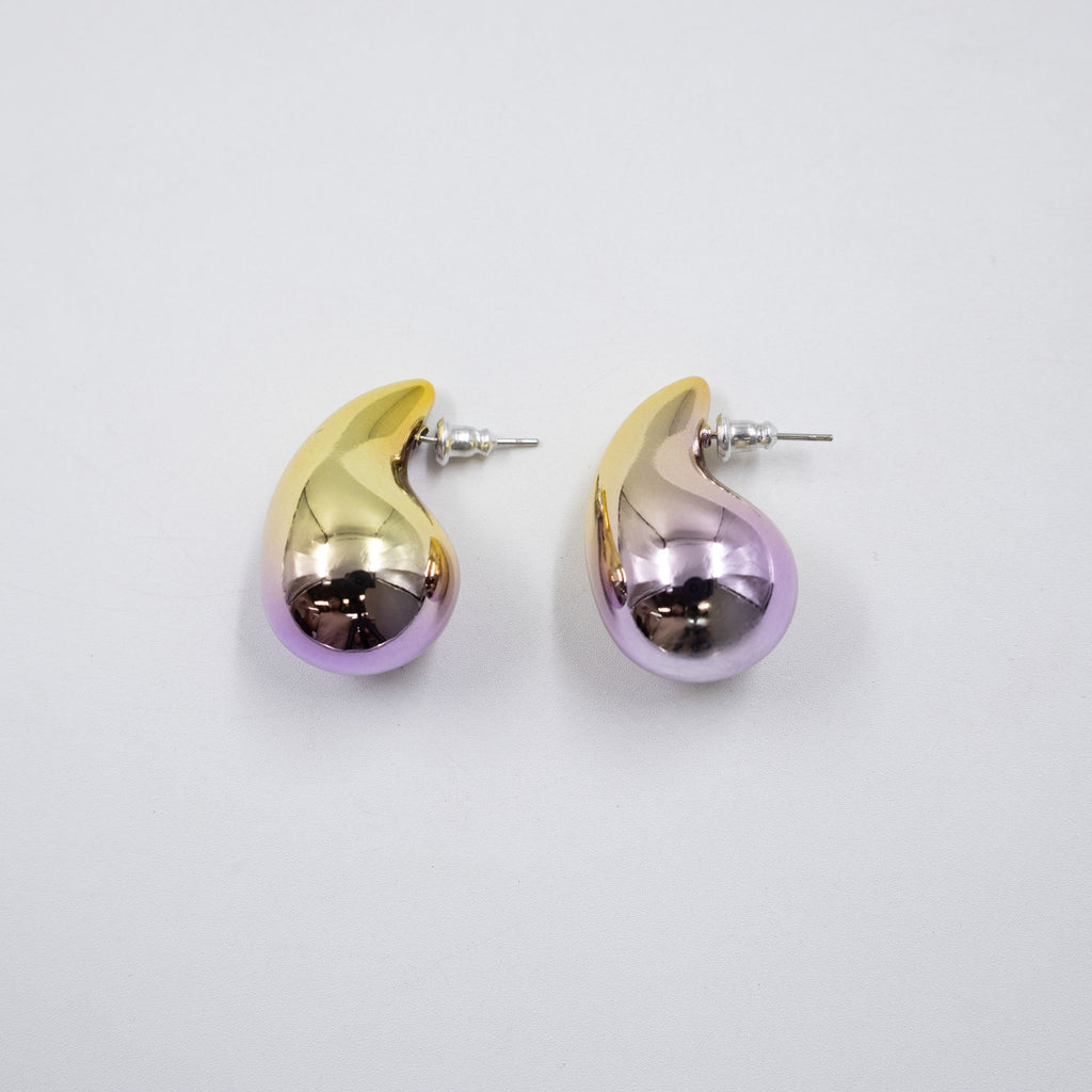 Aretes Medianos de colores M2 Oro Laminado