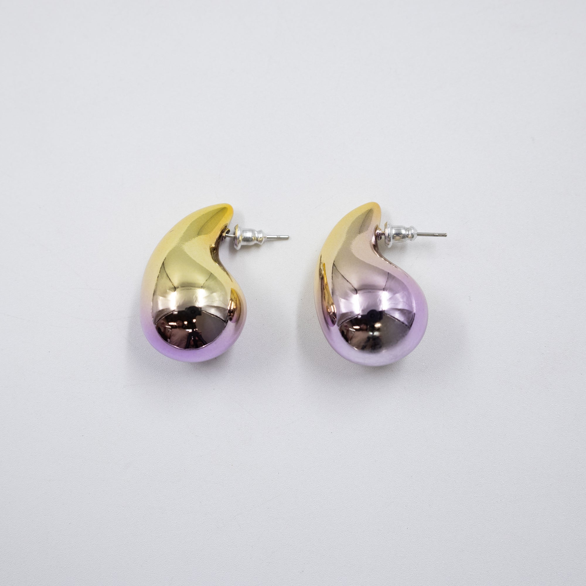 Aretes Medianos de colores M2 Oro Laminado