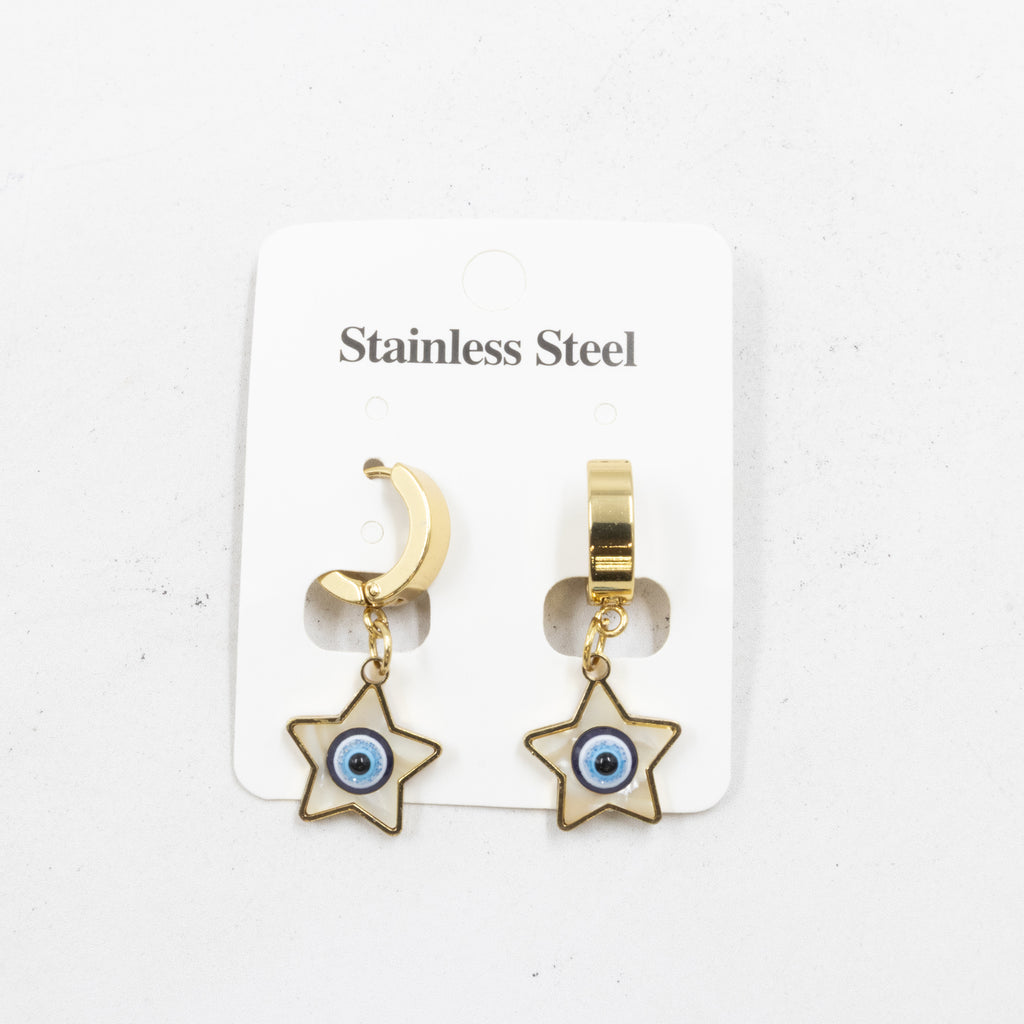 Aretes  Dorados de Ojo Turco M3 Oro Laminado