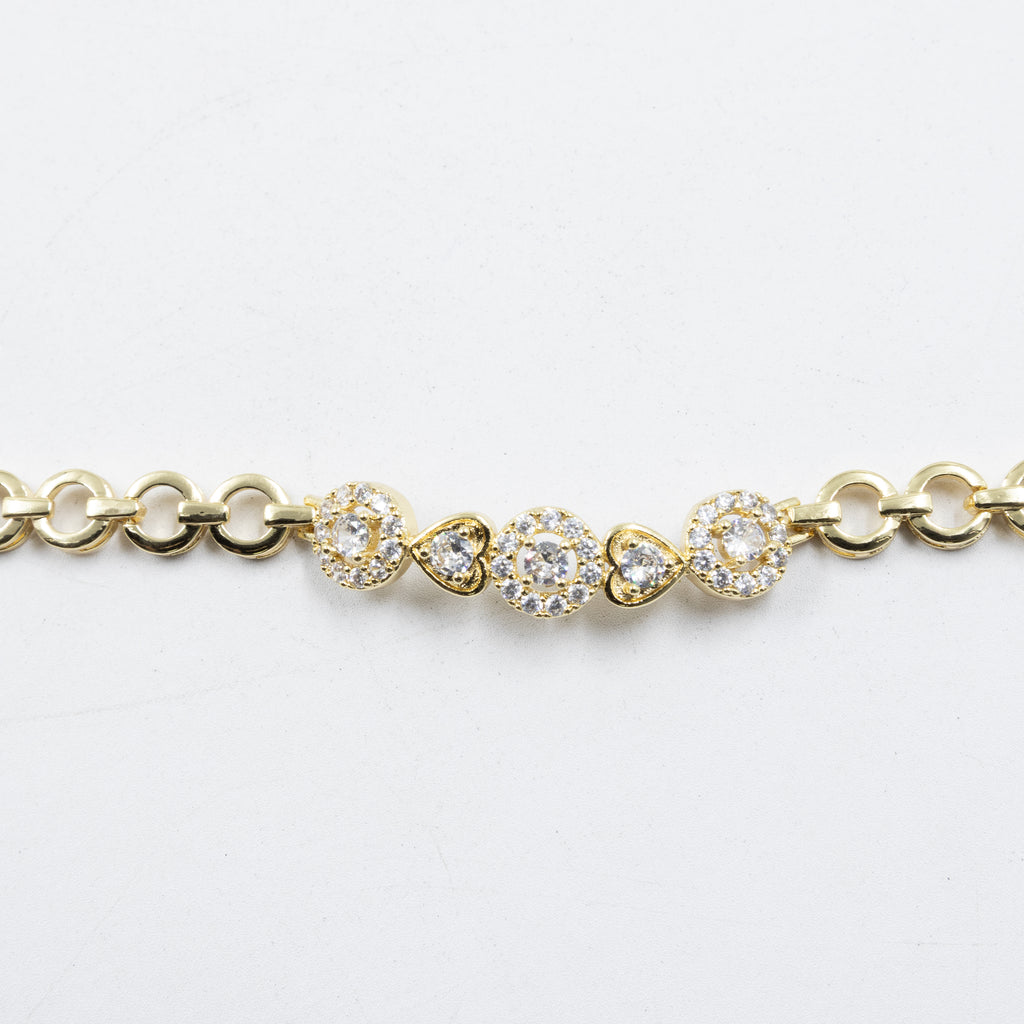Cadenas de Pulseras Doradas con Piedras M5 Oro Laminado