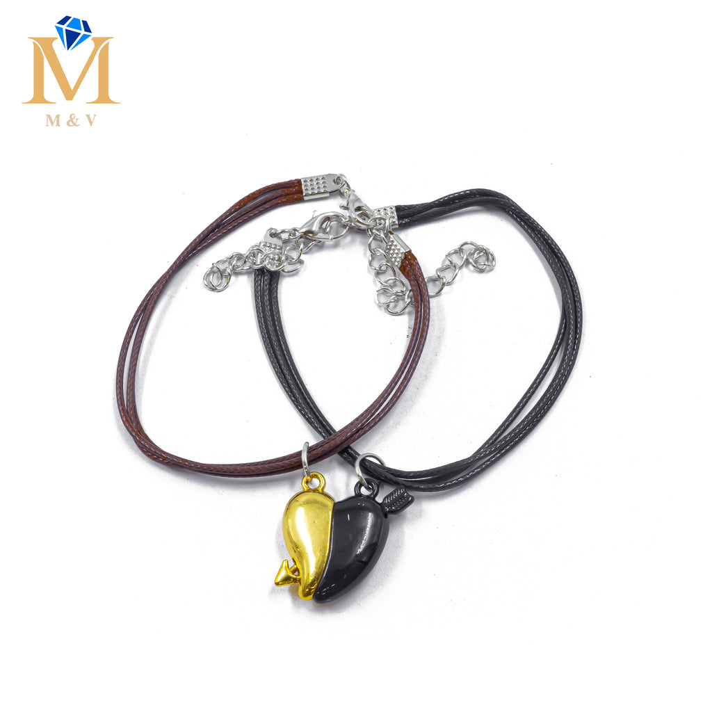 Pulseras de Corazón de Pareja con imán M6 Oro Laminado