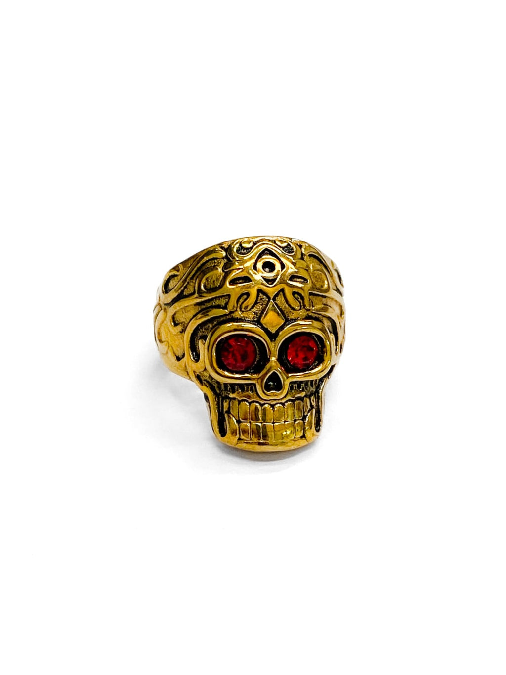 Anillo Calavera Dorado y Plateado Acero Inoxidable M18