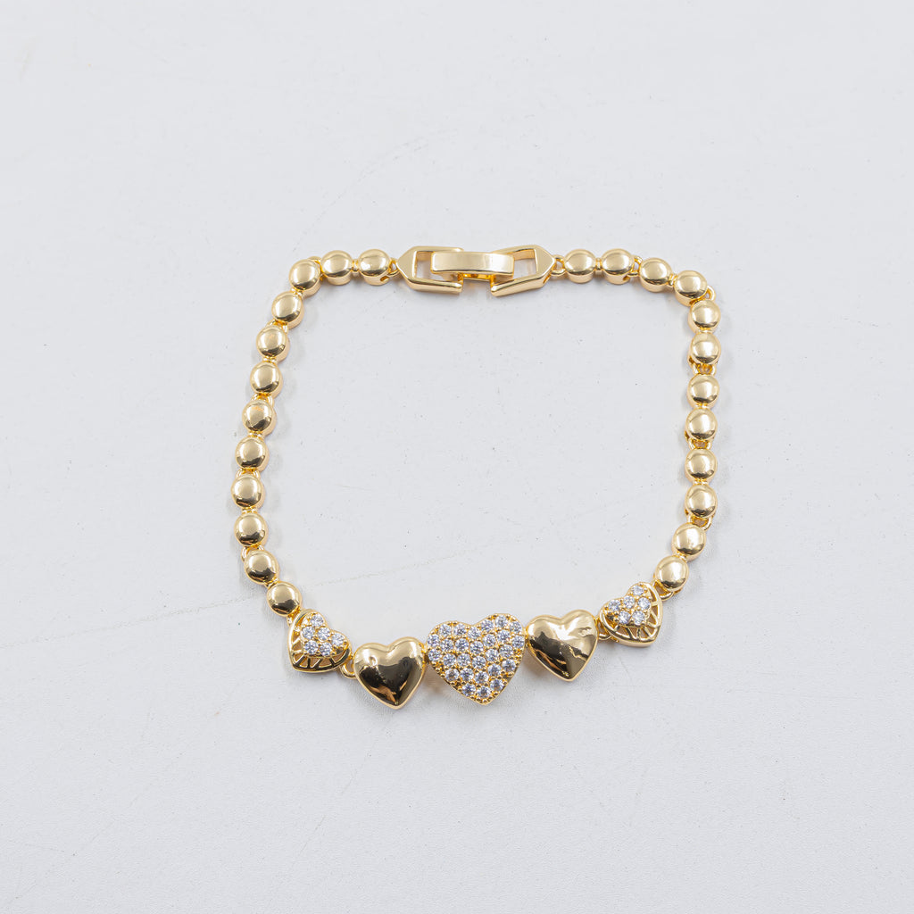 Cadenas de Pulseras Doradas con Piedras M3 Oro Laminado