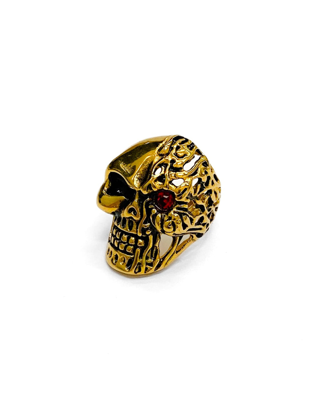 Anillo Calavera Dorado y Plateado Acero Inoxidable M18