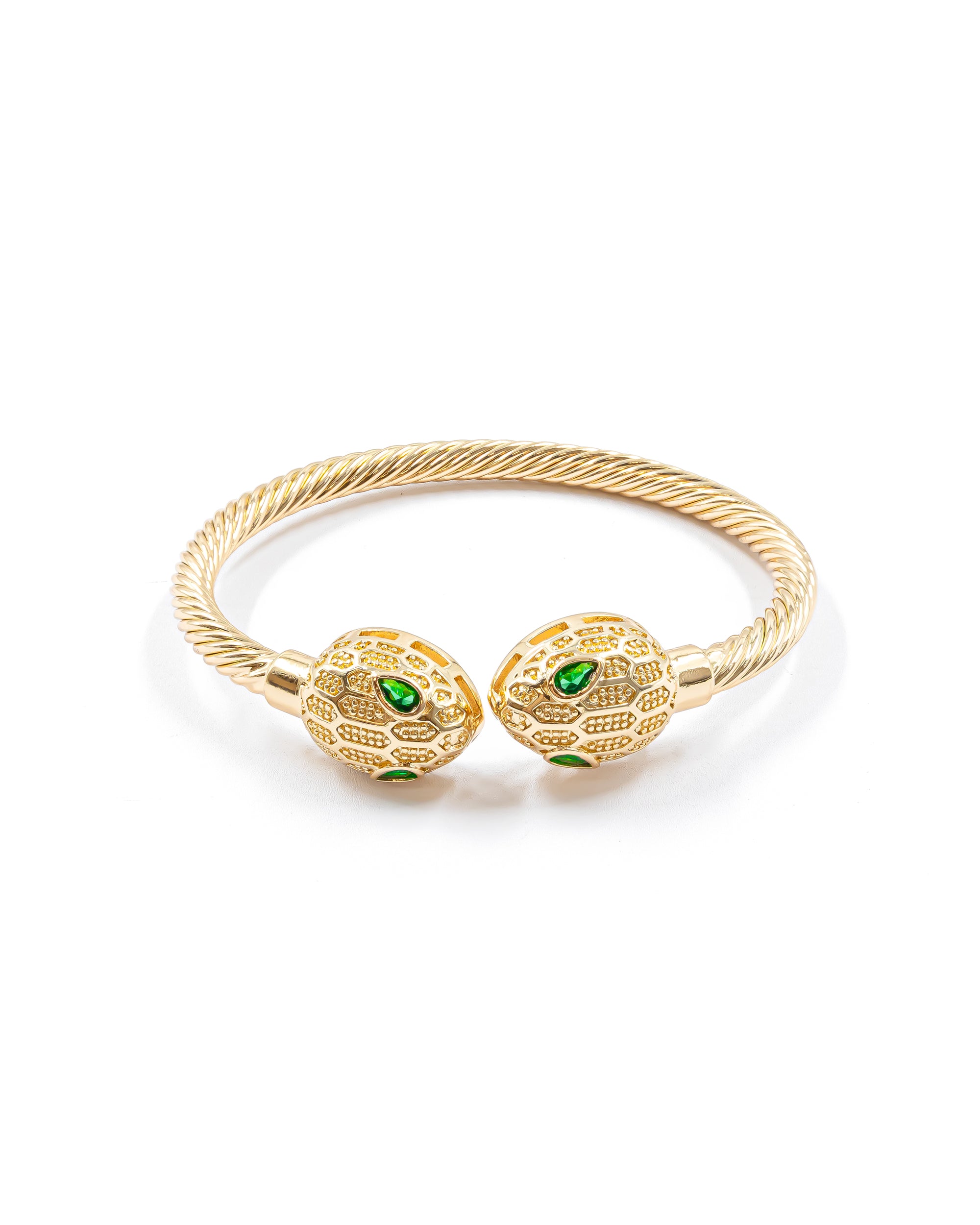 Brazalete Dorado con Piedras M8 Oro Laminado