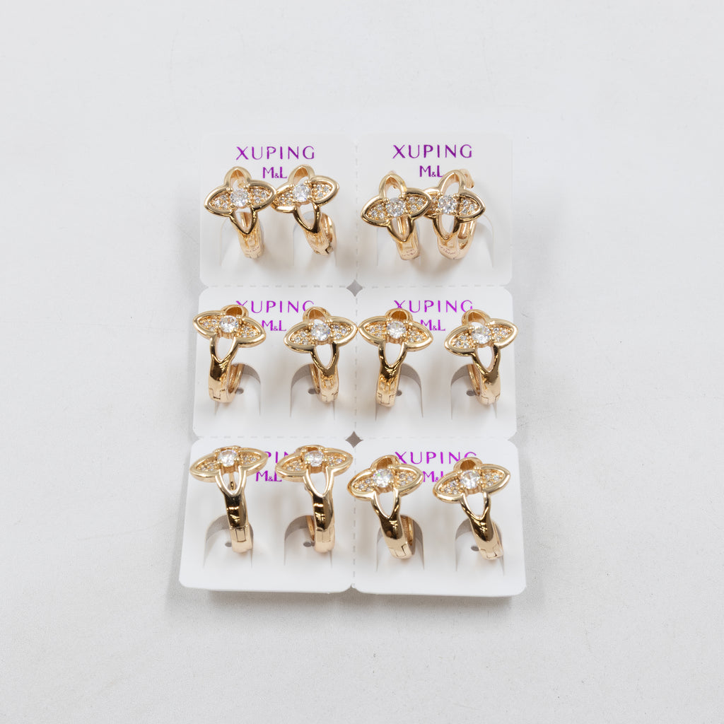 Paquete de 6 pares de Aretes Xuping Dorado M18 Oro Laminado
