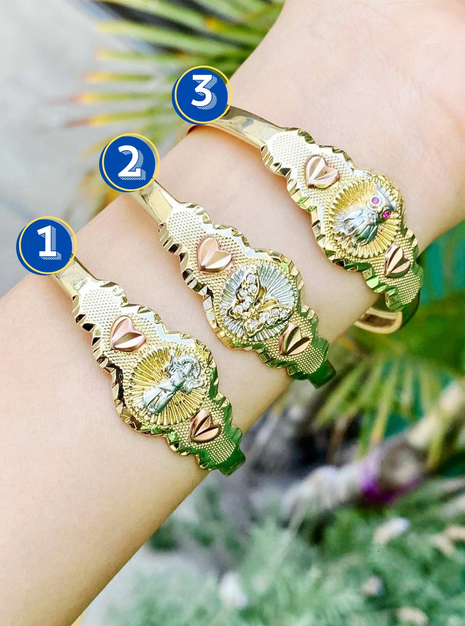 Pulsera Brazalete Dorado M1 Oro Laminado