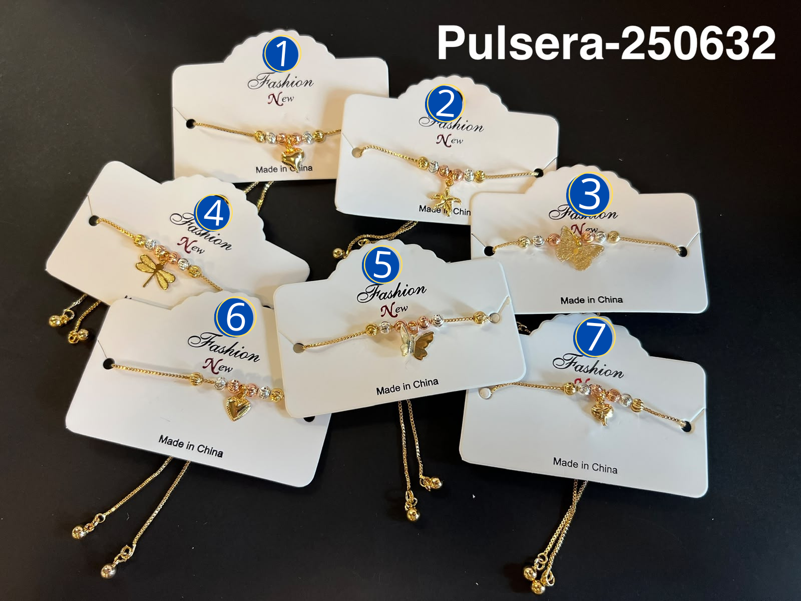 [13/AGOSTO/26] Pulseras Doradas con Dije M5 Oro Laminado